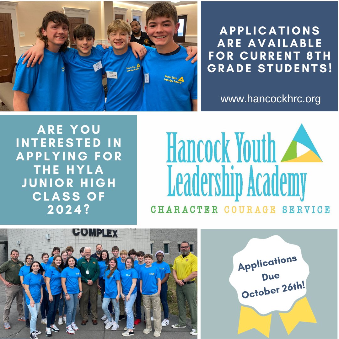 hylahancock's tweet photo. HYLA junior high applications are now available for current 8th grade students!

https://t.co/JyAcg2HRlQ https://t.co/KS45OmhUjF