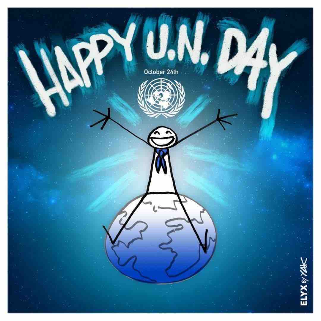Together for #peace, democracy, justice, human rights and dignity.

On 24 October the <a href="/UN/">United Nations</a> turns 78.

#UNDay