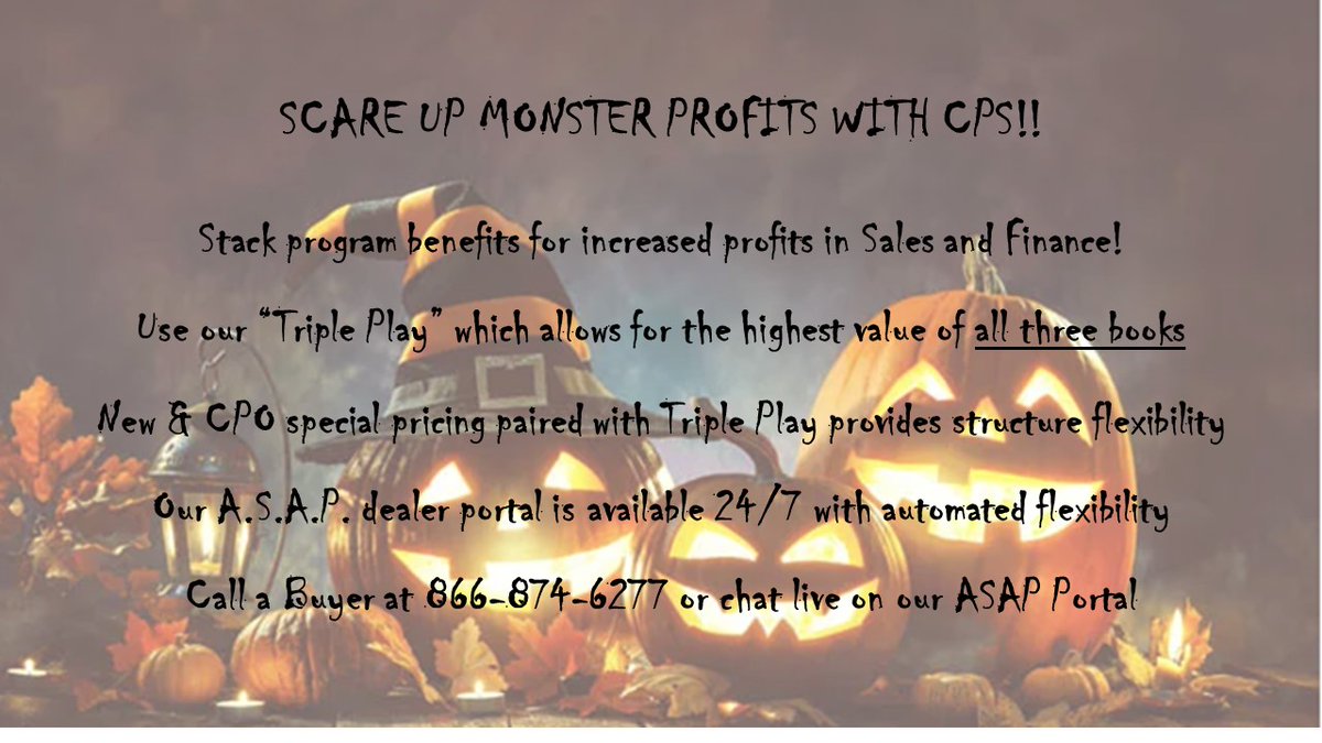 SCARE UP MONSTER PROFITS WITH CPS!!