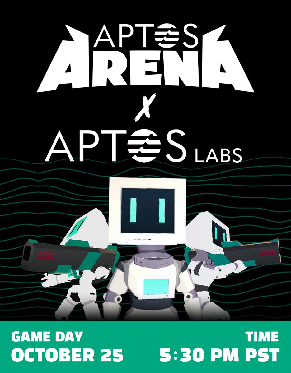 AptosLabs's tweet photo. Battle with the best of the Aptos community! Join @moshaikh, @AveryChing, and the Labs team on @PlayAptosArena—tomorrow, October 25 at 5:30pm PT.

We're ready for fierce gameplay and next-level Aptos vibes. Don't miss it!

Reply with a 💪 if you're ready to join the fight! https://t.co/XQIhc2mQc8