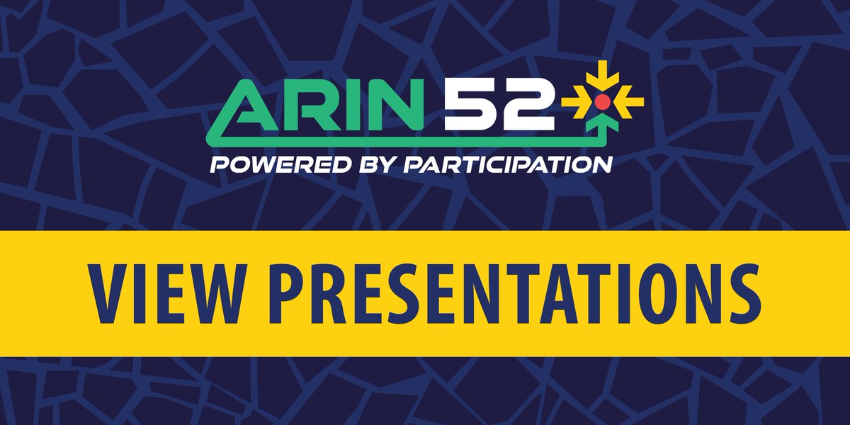 Need to access anything you saw or missed at #ARIN52? All the presentations from the meeting and links to the webcast are up on our Meeting Materials page: arin.net/ARIN52materials