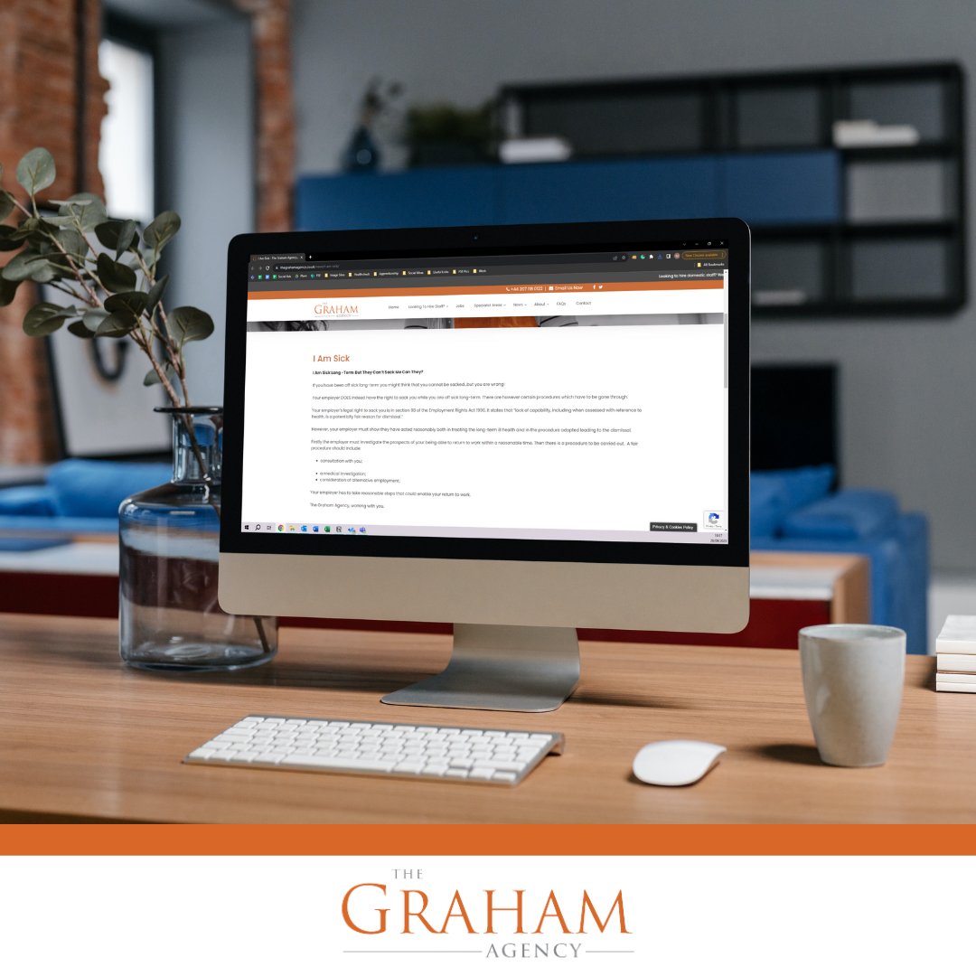 GrahamAgencyUK's tweet photo. I Am Sick Long -Term But They Can't Sack Me Can They? 🤔

We go into detail in our new blog post 📰

https://t.co/JziWYvQ2na

#DomesticStaff #HouseholdStaff #Butler #Chauffeurs #DomesticCouple #Housekeeper #Housemen #Maid #Nanny https://t.co/gT39EcQcSR