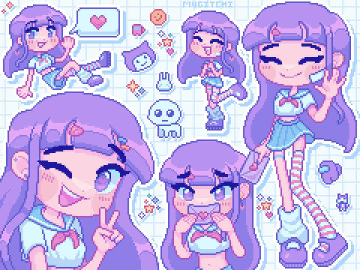 hello new people! my name is mugi and this is my oc, blue!