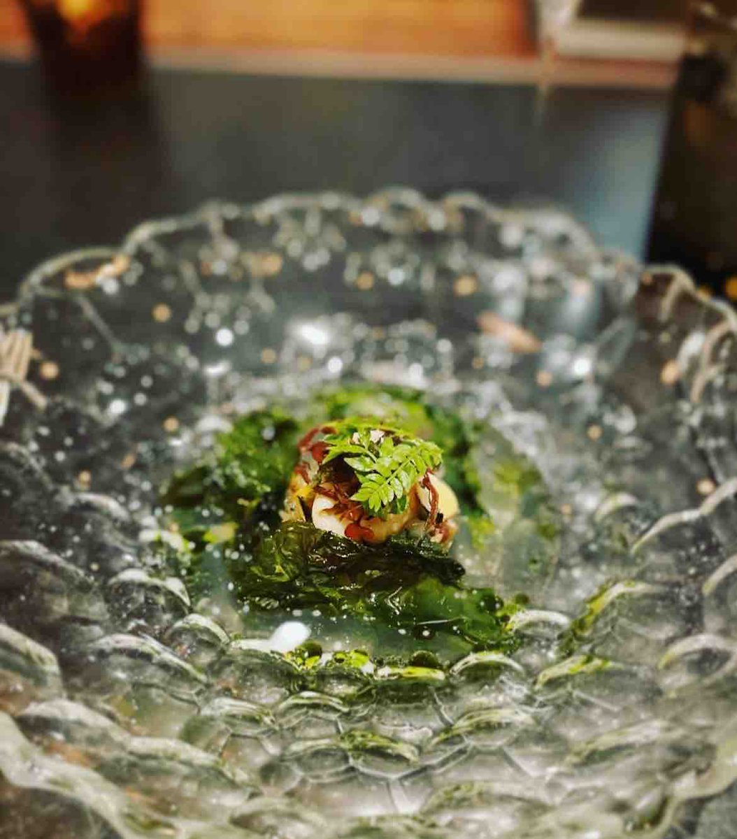 mauderestaurant's tweet photo. Abalone &amp; rice with seaweeds, California koshihikari rice and oyster mayonnaise. https://t.co/4kqbuiUCNL