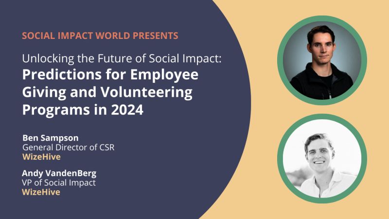 Passionate about making a positive impact? Interested in learning about the future of #EmployeeGiving and #Volunteering? You won't want to miss this FREE webinar with our very own Ben Sampson and Andy Vanberg

📅 Date: October 25
⏰ Time: 11:00 AM PST

lnkd.in/e-zrhvhk