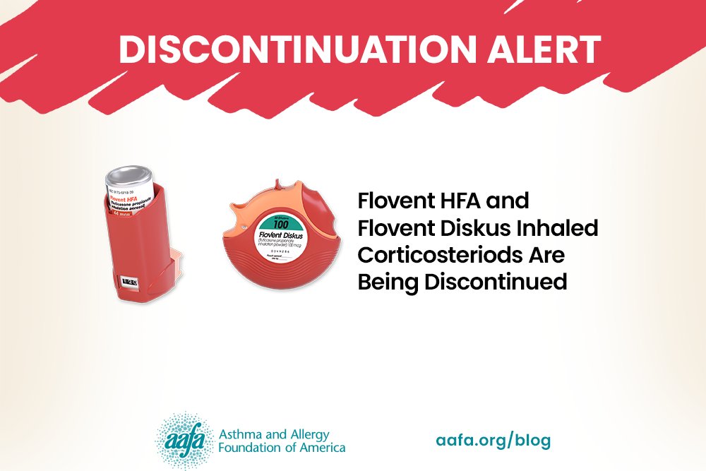 🚨 Flovent HFA or Discus are being discontinued at the end of December 2023. Work with your doctor and insurance now to find an alternative. Supply is predicted to be gone by early 2024. More info and tips on our blog: community.aafa.org/blog/flovent-h…