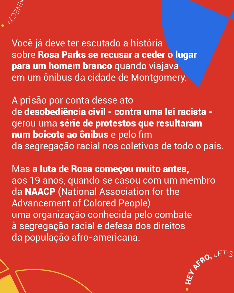 AfroDspConnect's tweet photo. 🖤✨ Hoje, completamos 18 anos sem Rosa Louise McCauley, conhecida como Rosa Parks. Uma grande ativista negra norte-americana e símbolo do movimento dos direitos civis nos Estados Unidos. Arrasta pro lado e vem saber um pouco mais e relembrar a história dela. 

#RosaParks https://t.co/09OzMrFOdB