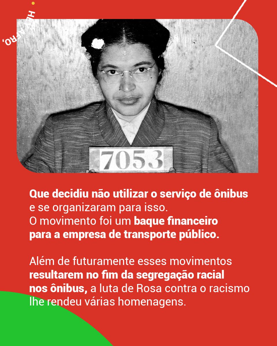 AfroDspConnect's tweet photo. 🖤✨ Hoje, completamos 18 anos sem Rosa Louise McCauley, conhecida como Rosa Parks. Uma grande ativista negra norte-americana e símbolo do movimento dos direitos civis nos Estados Unidos. Arrasta pro lado e vem saber um pouco mais e relembrar a história dela. 

#RosaParks https://t.co/09OzMrFOdB