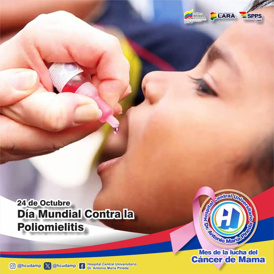 hcudamp's tweet photo. #24Oct | La poliomielitis, enfermedad altamente contagiosa  ocasionada por el virus de la polio. Aunque es muy raro, el virus puede  atacar las partes del cerebro que ayudan a respirar, lo que puede causar  la muerte. La polio no tiene cura, puede prevenirse con la  vacunación. https://t.co/y3FwSrG9wP