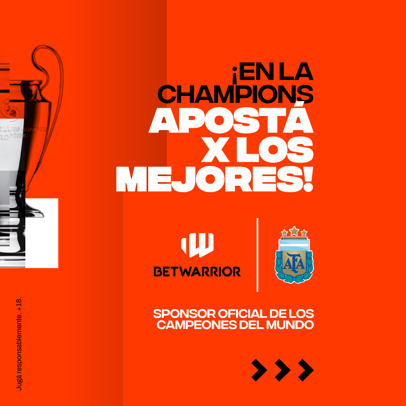 BetWarrior_Arg's tweet photo. #Julián, #Lautaro, #Angelito y muchos Argentinos más 🇦🇷💪 

Se viene una nueva fecha de #ChampionsLeague y es hora que empieces a ser vos el protagonista del partido 👊

En #BetWarrior tenés 100% de bono sobre tu primer depósito para que puedas jugar ¿Qué estás esperando?
