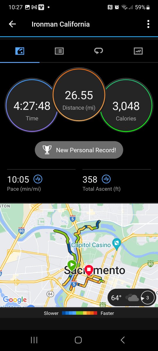SFBay19's tweet photo. Completed my first (last?) #IRONMANtri at IronmanCalifornia. https://t.co/MTAg4Xt4c6