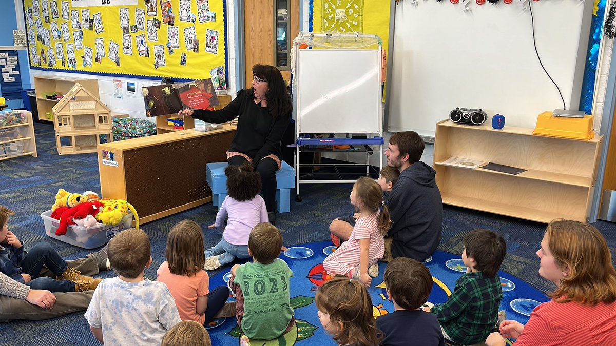 C_Preschool's tweet photo. Mrs Nickel sharing one of her favorite Halloween stories at preschool today! 
@ChelseaCommEd @ChelseaSchools https://t.co/qiUCAzPOOQ