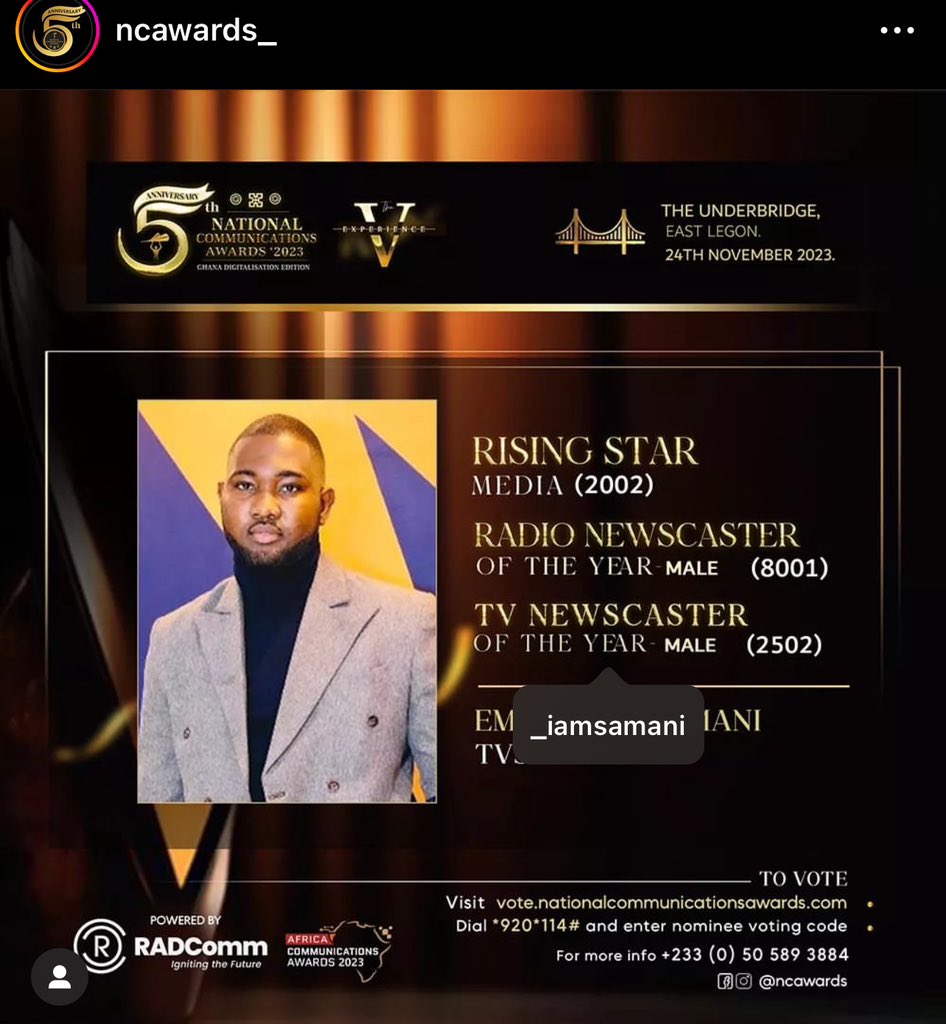 _iamsamani's tweet photo. Thankful for the nominations. Let’s get it 🤝🏾💪🏾 https://t.co/YtLASQiowb