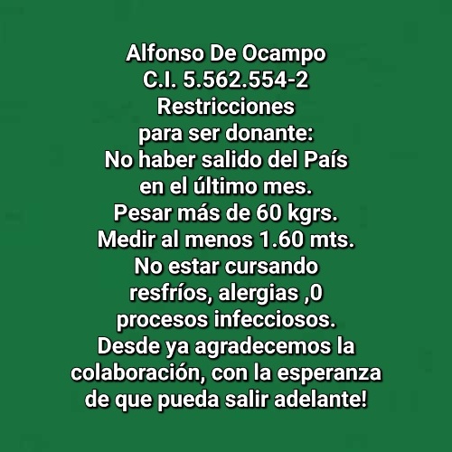 Inst_EDUSchool's tweet photo. Ayudemos a Alfonso, nos necesita! Donemos plaquetas para ayudarlo a superar su grave enfermedad. Juntos podemos. Agradecemos RT, Alfonso merece nuestra ayuda! https://t.co/qQj6nkZOOe