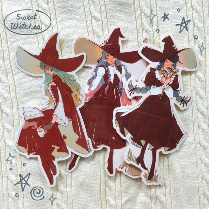 a handful of the spooky merch currently available in my shp! black cats, witches, and magic, oh my!   vickisigh.bigcartel.com