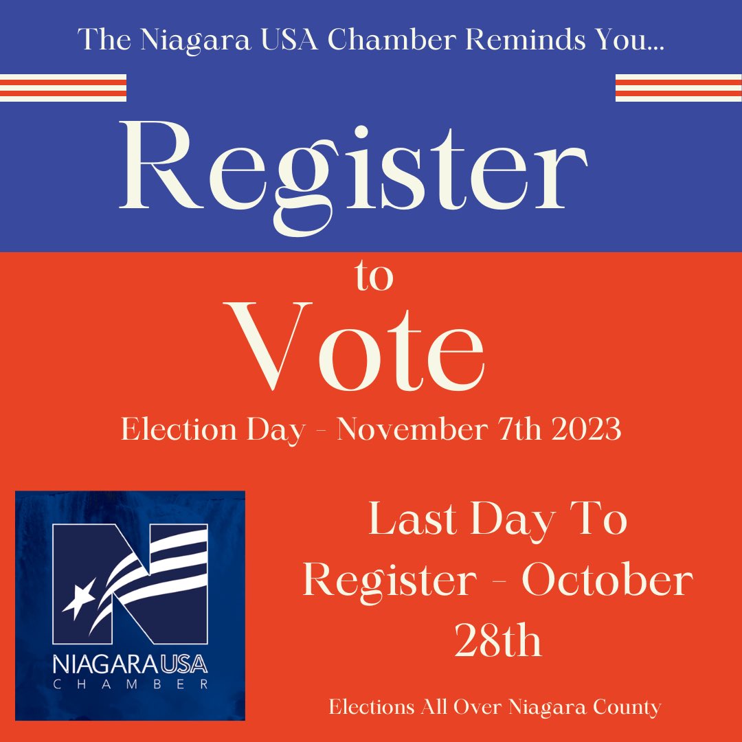 There are many elections coming up on November 7th all over Niagara County. If you are not registered to vote, register to get your voice heard! #niagaracounty #elections2023