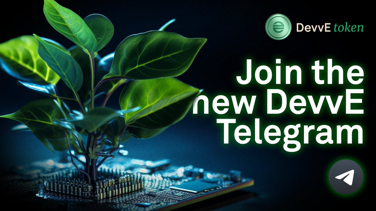 We're excited to announce that <a href="/DevveEcosystem/">DevvE</a>'s Telegram group is now live!

Be part of a thriving community around the world's fastest and greenest cryptocurrency.

➡️ t.me/DevveOfficial