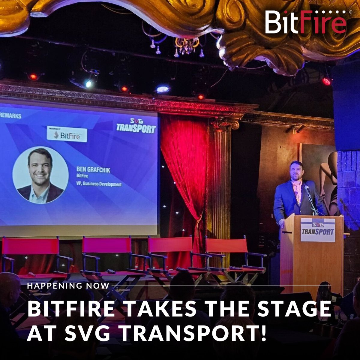 Excited to kick off SVG TranSPORT in NYC! BitFire's Ben Grafchik takes the stage to talk about the new era of live broadcast.

#BitFire #SVGTranSPORT