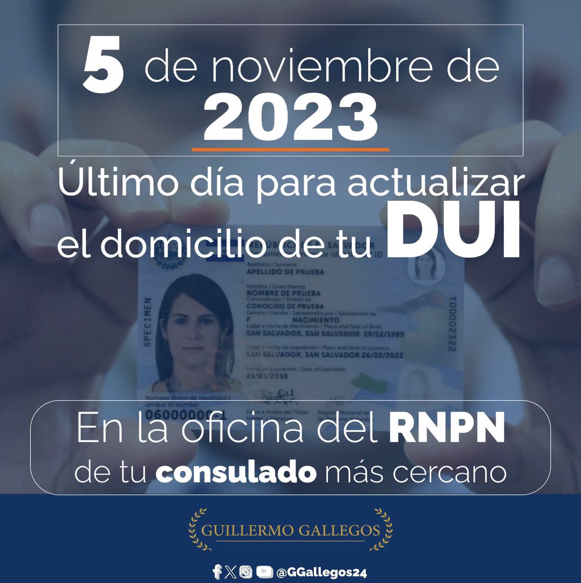 #Recordatorio
#InformaciónImportante🚨🖌️📲|
A nuestros hermanos de la diáspora, si quieren votar en línea, sin salir de casa o lugar de trabajo, solo deben actualizar el domicilio de su DUI. Para hacerlo, agenda cita en: 👇🏻portalcitas.rree.gob.sv
Deben recordar que tienen hasta