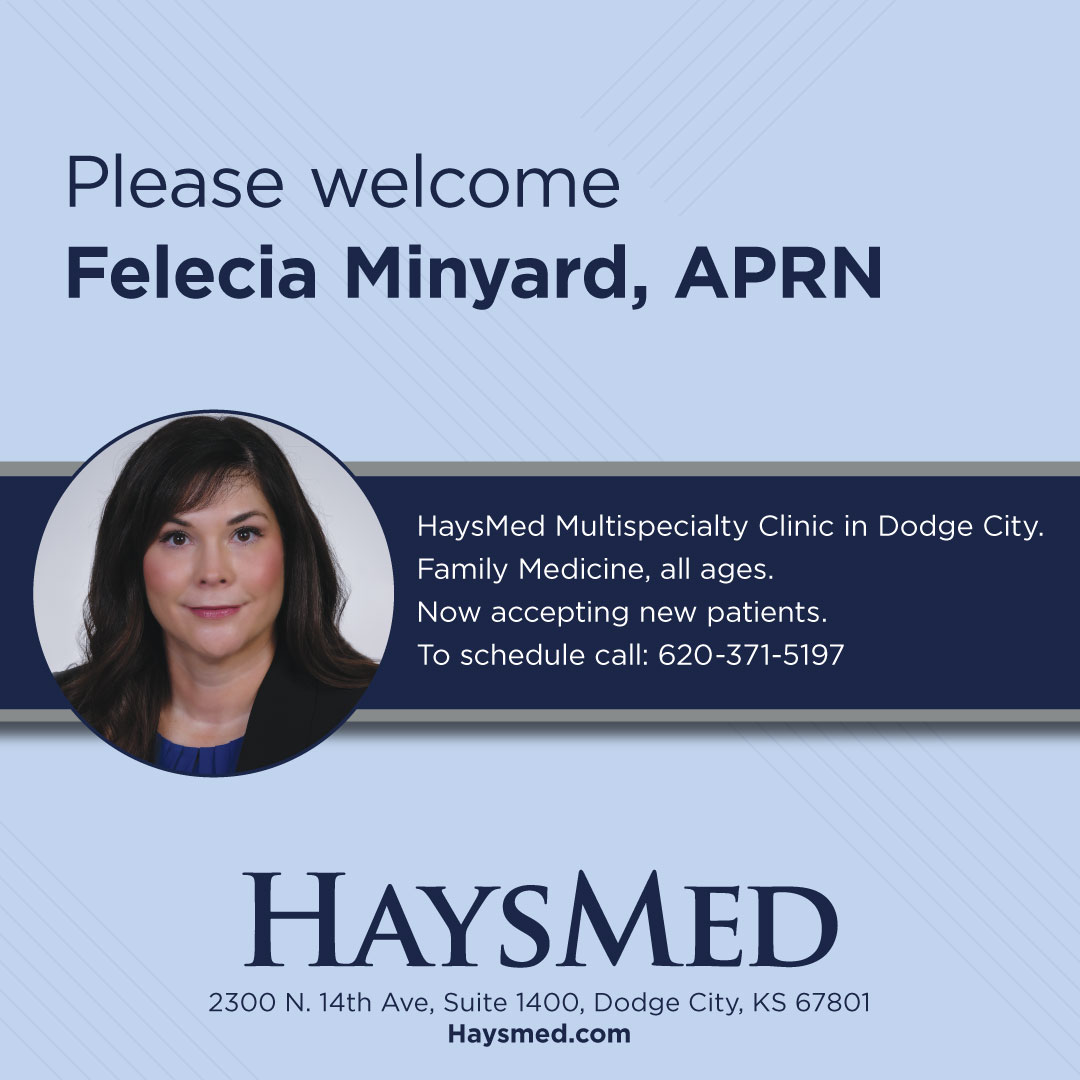 HaysMed Welcomes Felecia Minyard, APRN, to Primary Care Team in Dodge City haysmed.com/haysmed-welcom…