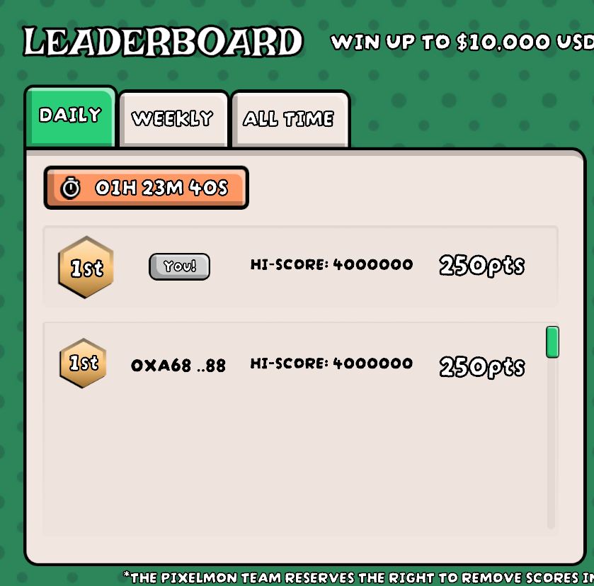 cygaar (@0xcygaar) on Twitter photo The <a href="/Pixelmon/">Pixelmon 🔺</a> team came to me a couple weeks ago and asked me to try to hack their game.
So I did.
I found two critical issues and worked with the team to get them fixed before launch. I'm always happy to work with teams to make sure their apps are secure. The <a href="/Pixelmon/">Pixelmon 🔺</a> team came to me a couple weeks ago and asked me to try to hack their game.
So I did.
I found two critical issues and worked with the team to get them fixed before launch. I'm always happy to work with teams to make sure their apps are secure.