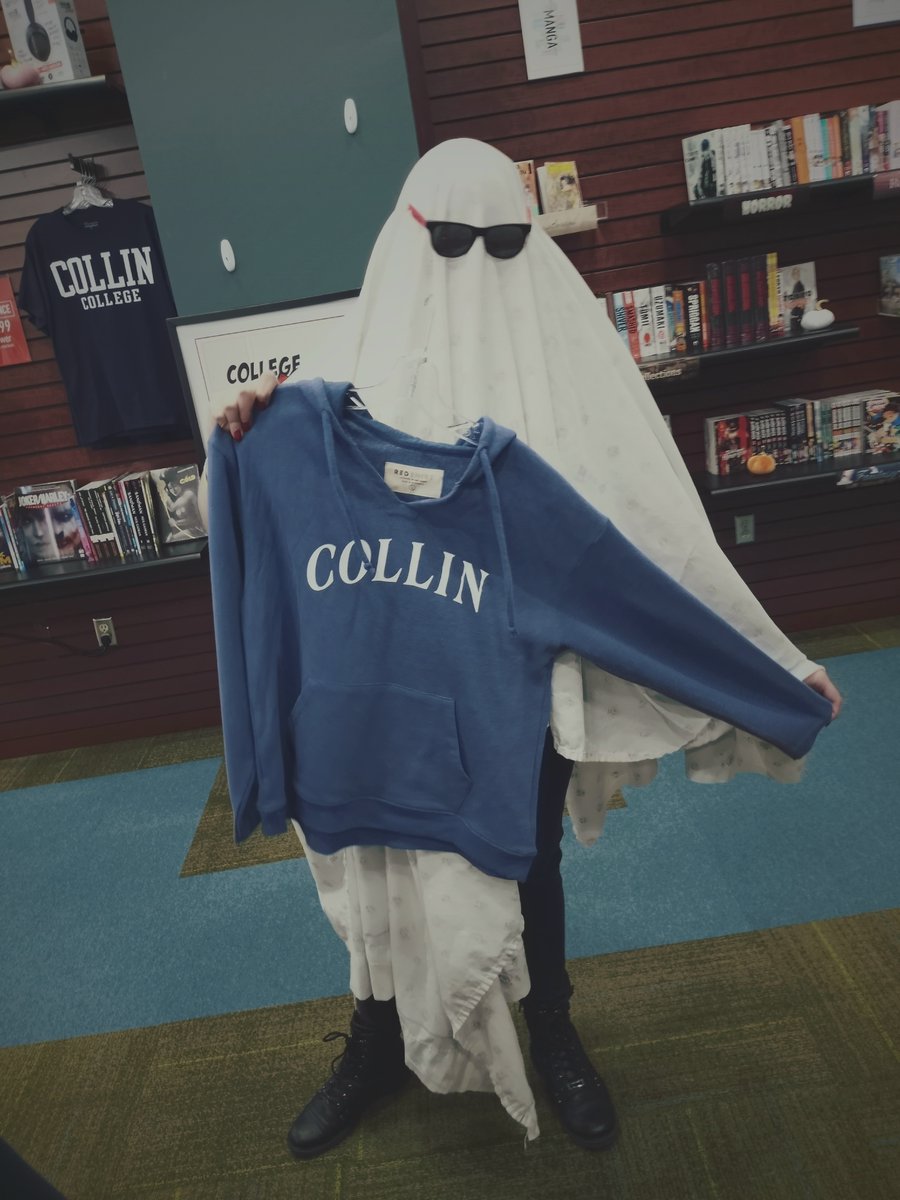 BookstoreCollin's tweet photo. Stop by your campuses bookstore and check out our scary good sale on our spirit-wear shirts, hats, sweatshirts and more! (Ghost not included)

#collincollegebookstore #collincollege https://t.co/yfScSb5NrU