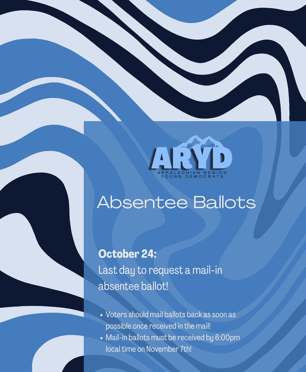 Hey Appalachia! Absentee Ballot Deadline Alert! 

You can place your request at vrsws.sos.ky.gov/abrweb/ 

#kentucky #elections #ky2023