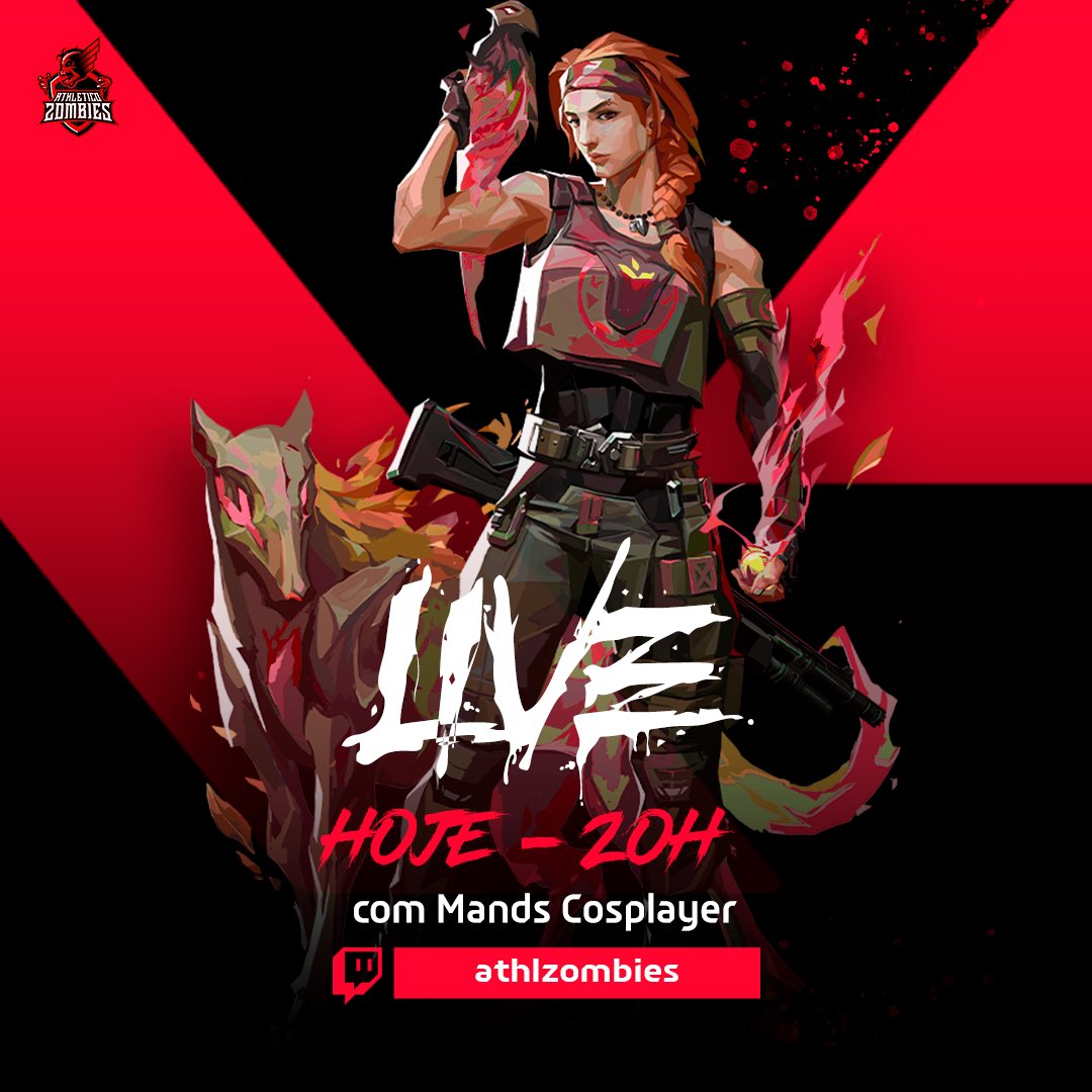 Zombies na área! ⚠️🧟‍♂️

Hoje, às 20h, tem live de Valorant com a <a href="/mandscosplayer/">𝑀𝒶𝓃𝒹𝓈𝓏𝒾𝓃𝒽𝒶 🦋</a> 🧜🏼‍♀️ na nossa Twitch!

#GoAthz!

#Athletico #AthleticoZombies #Valorant #Twitch