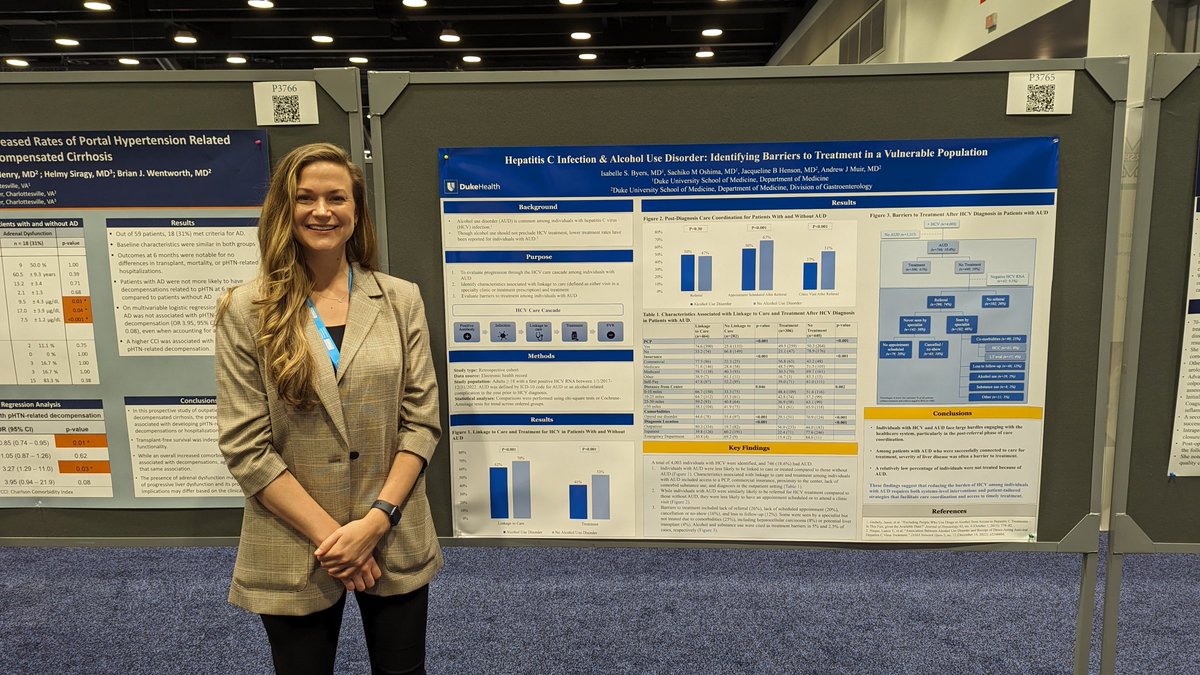 ⭐ @IMResidencyDuke JARs with impressive Tuesday poster presentations at #ACG2023 ! @kateleemd #RachelObimah @isabelle_byers @Duke_GI_ mentors/collaborators: @AMuir_DukeGI @MatthewKappus @jackie_henson @OmarMartinezUr1 @HelzbergJames