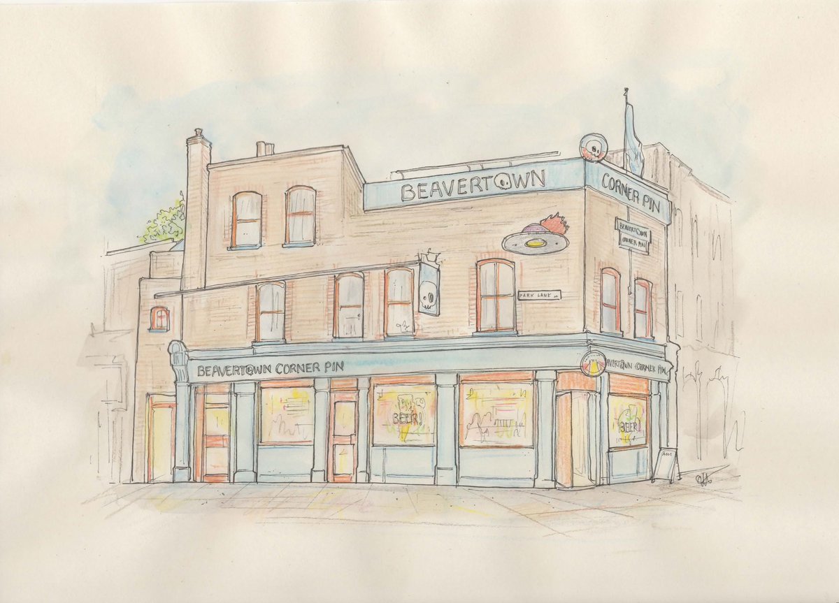 MRM (@marianmartinart) on Twitter photo Original A4 ink, watercolour and coloured pencil <a href="/BeavertownBeer/">Beavertown Brewery</a> Corner Pin £60 ono + free postage. DM to buy #beavertown #tottenham #TottenhamHotspur #london #londonpub #pubdrawing #art Original A4 ink, watercolour and coloured pencil <a href="/BeavertownBeer/">Beavertown Brewery</a> Corner Pin £60 ono + free postage. DM to buy #beavertown #tottenham #TottenhamHotspur #london #londonpub #pubdrawing #art
