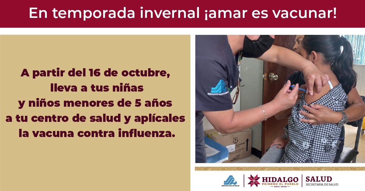 DeTlanalapa's tweet photo. En temporada invernal cuídate, vacúnate contra la Influenza #PrimeroTuSalud https://t.co/IfDgrDAQyj