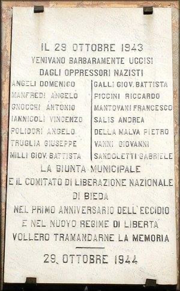 ANPIRomaPosti's tweet photo. Il #29ottobre 1943 presso #Blera (#Viterbo) alcuni reparti del #FallschirmjägerRegiment, iniziarono a sparare all'impazzata contro dei civili che tentavano di sfuggire ad un vasto rastrellamento.Alla fine dell'eccidio si contarono 14 morti. https://t.co/esC8p8zFoB