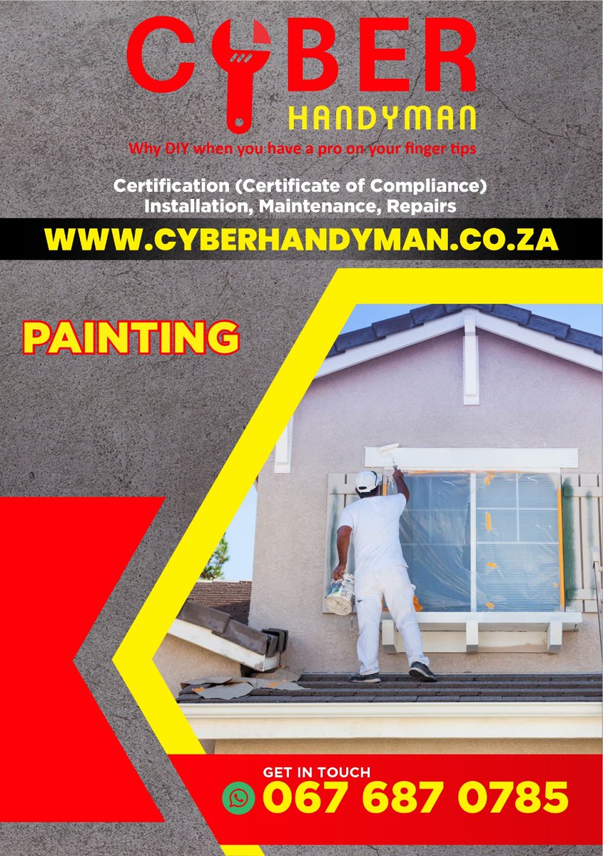 MaandaMugeri's tweet photo. Visit https://t.co/xvSFYI9HEn and request a professional handyman online. 

We have a pool of professional handyman: 
- plumber, 
- painter,
- Carpenter, 
- Tile,
- Roof specialist, 
- Gardening services, 
- Pool services,
- Paver, 
- Ceiling &amp; partitioning,
- Removal &amp; many more https://t.co/OG9S1lBnYH