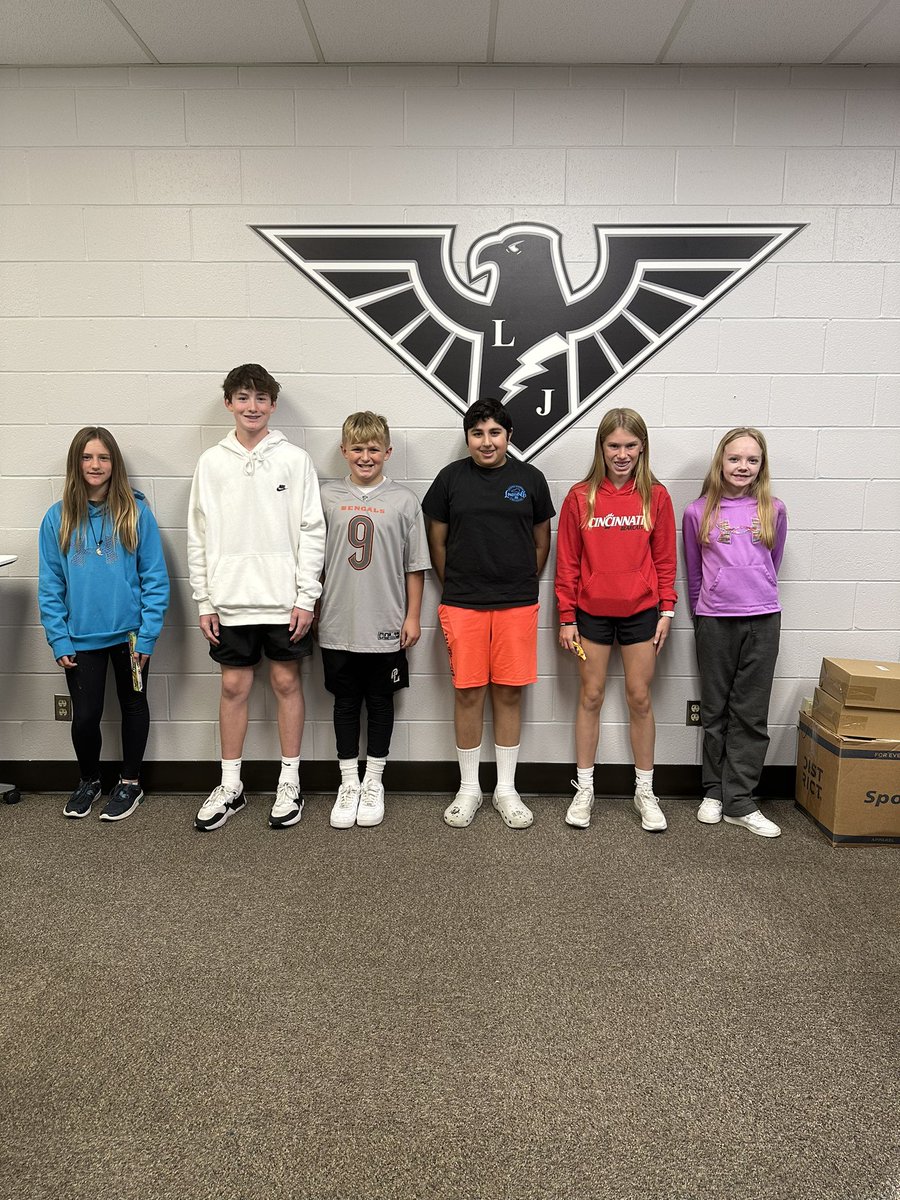 Congratulations to our October students showing success and our students of the month selected by each team of teachers! We are so proud of you for your leadership at LJS. Keep up the hard work! ☑️🦅
