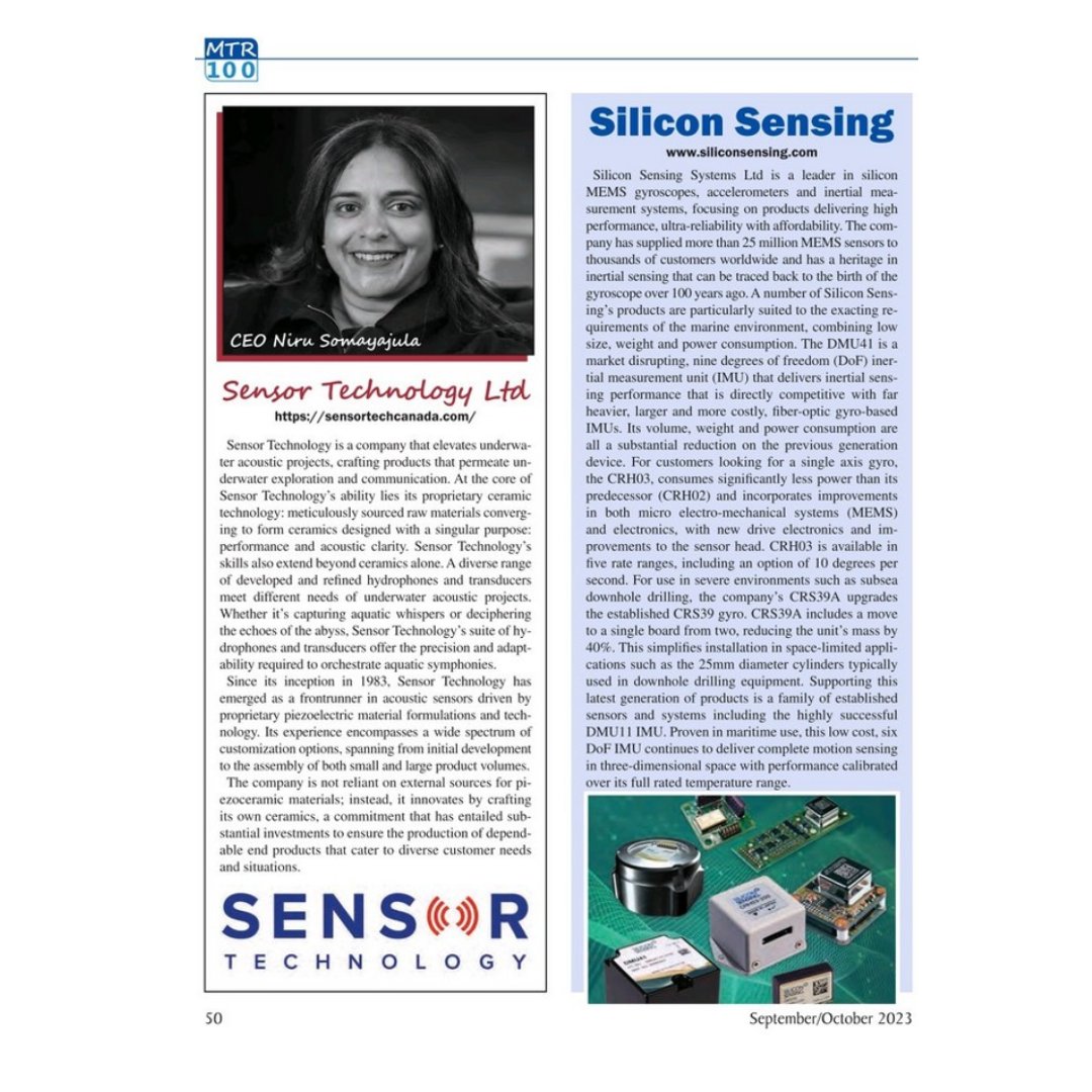 We're thrilled to once again be recognized among the elite, solidifying our role as a driving force behind innovative technology that advances offshore energy, subsea defense, and scientific communities. 
#SubseaTechnology #UnderwaterAcoustics #MarineTechnology #MTR100