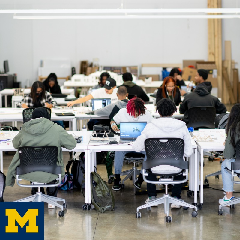 UMich's tweet photo. Detroit high school students are exploring the professional possibilities of architecture through a U-M program in the city.