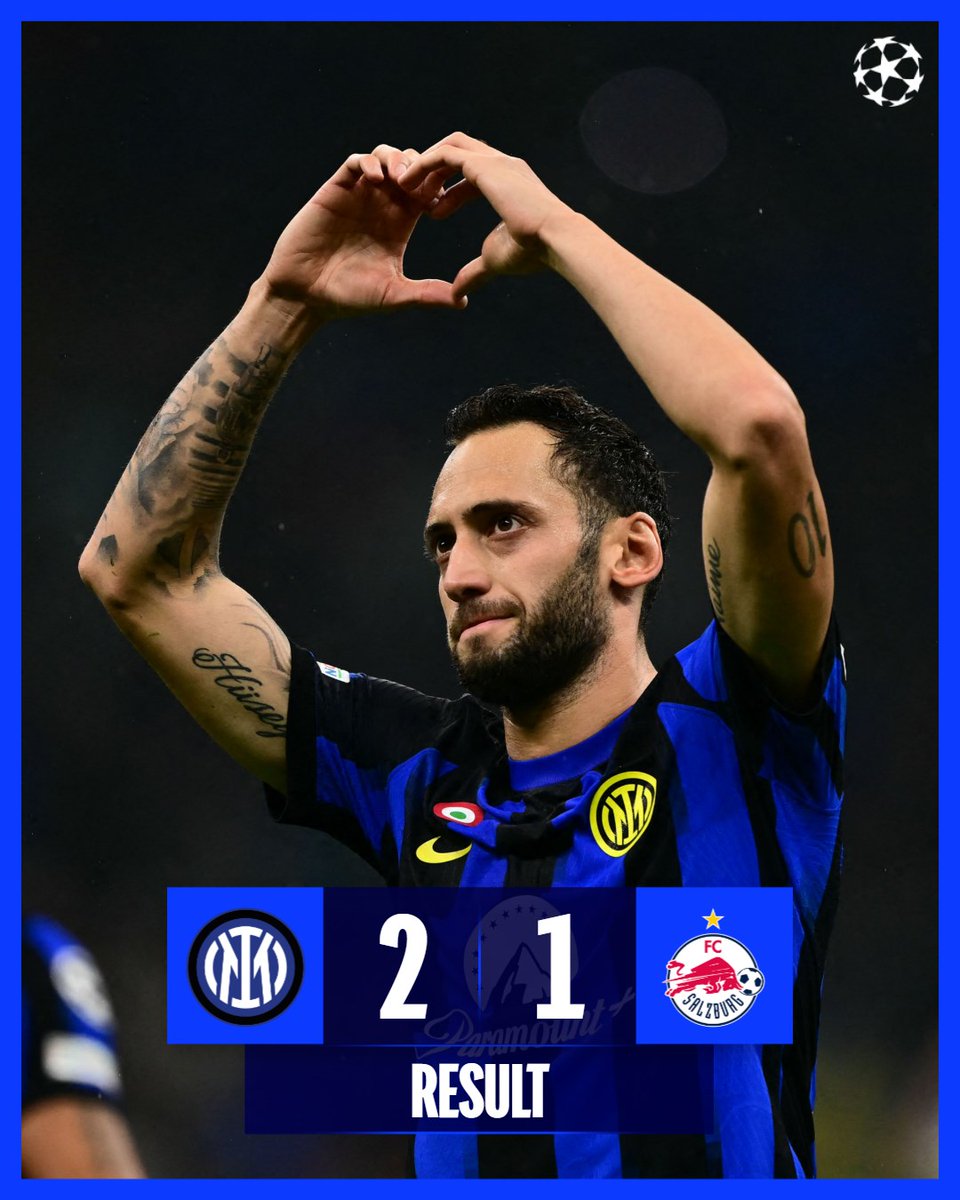 ChampionsLeague's tweet photo. Inter secure the points ⚫️🔵

#UCL https://t.co/e71jJzw5zw