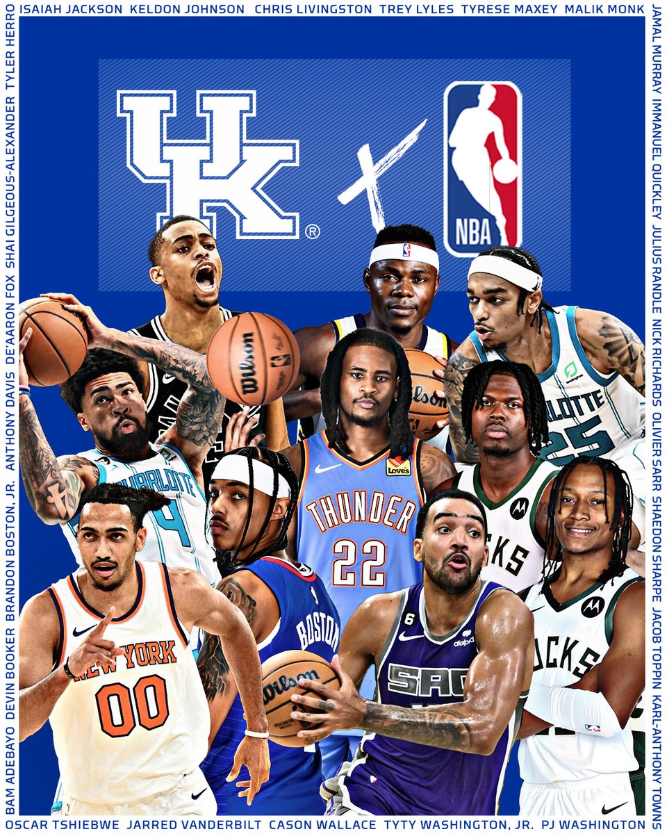 KentuckyMBB's tweet photo. Twenty-six Wildcats are on #NBA opening-day rosters, the most of any program in #collegebasketball 

📰🔗 https://t.co/zJiJOGQkQJ https://t.co/flNZLEq9ru