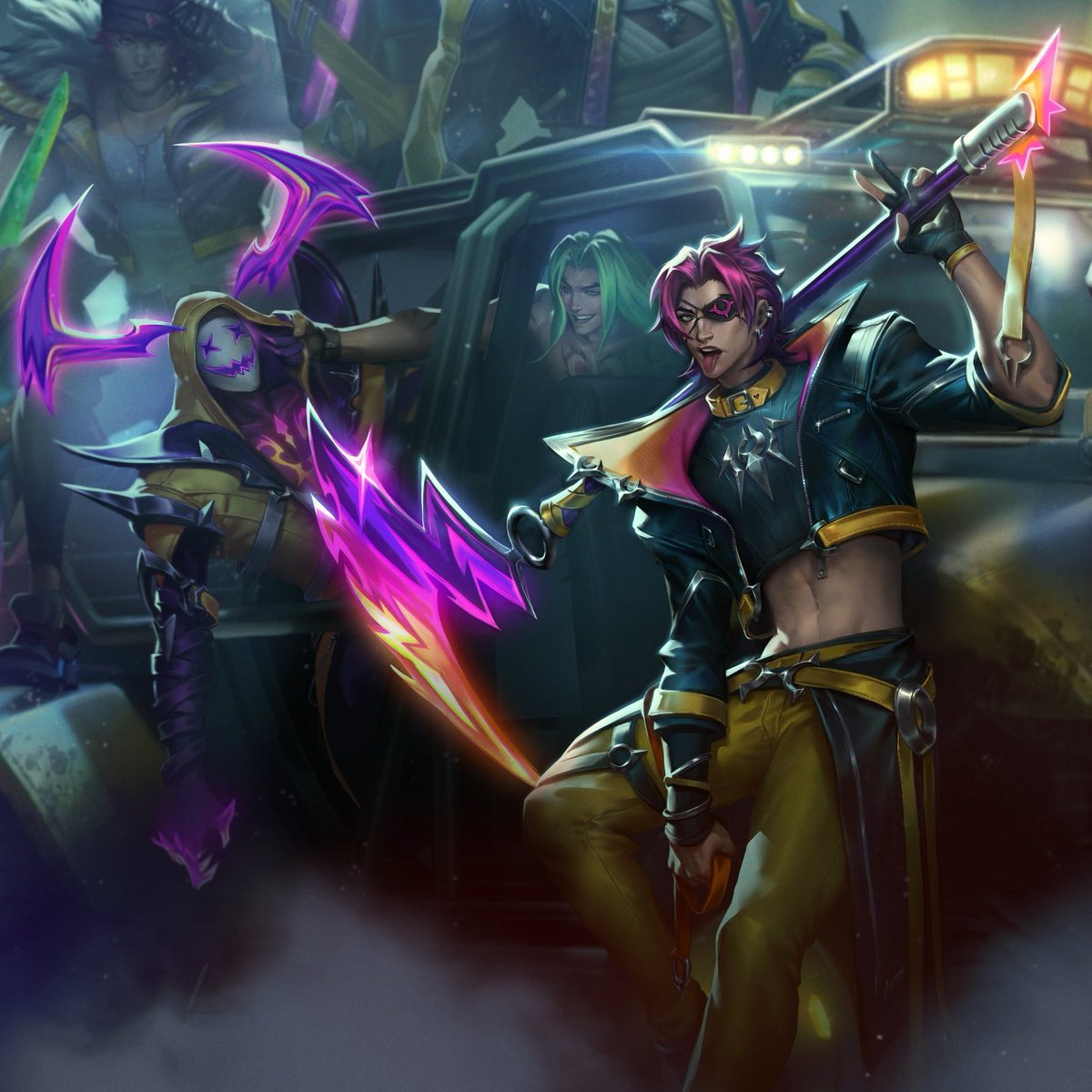 HEARSTEEL Kayn: Kayn empunha sua música como uma arma – tanto como ele mesmo quanto como seu alter ego demoníaco, Rhaast. Embora ele tenha todo o treinamento de um príncipe da música pop, sua má reputação após o fim de sua última banda fez dele um pária da indústria. +