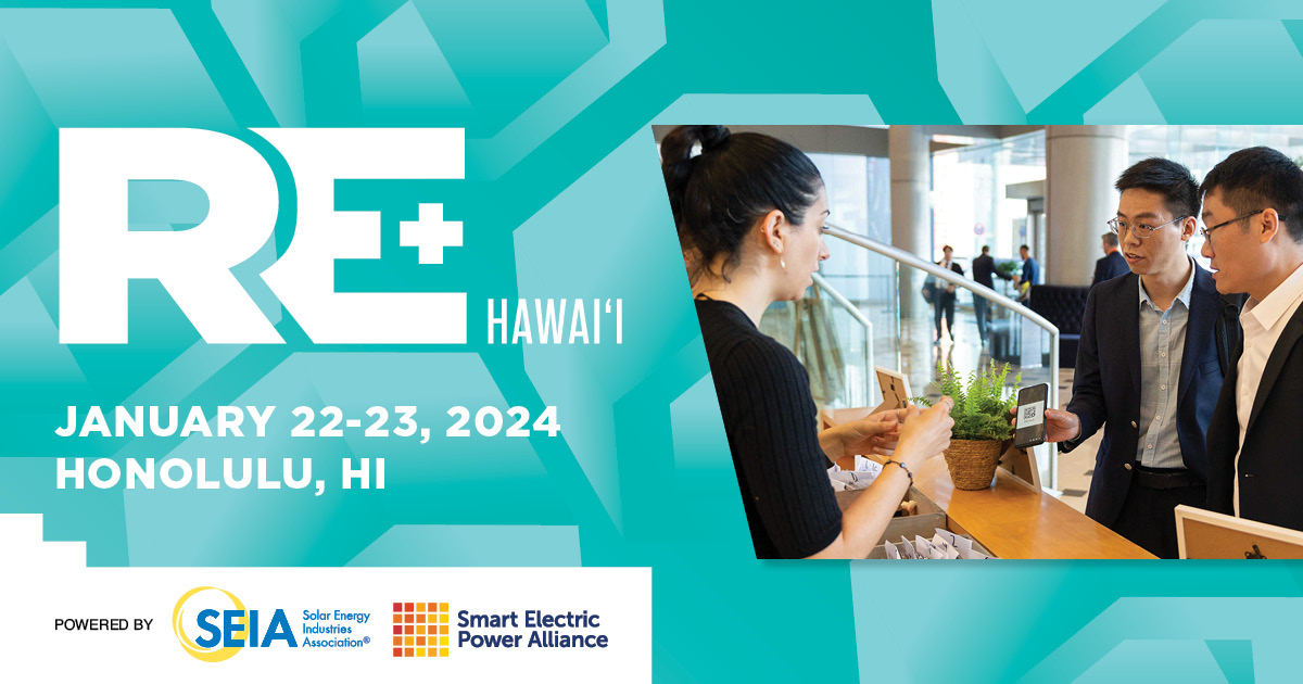 REPlusEvents's tweet photo. Explore the unique energy landscape of Hawai’i when you join your colleagues this January! The first-ever RE+ Hawai’i will take place January 22-23 with a focus on how the industry can help the local community overcome challenges. Register today! https://t.co/oSvga8i20h #REPlusHI https://t.co/5q7BucZDRV