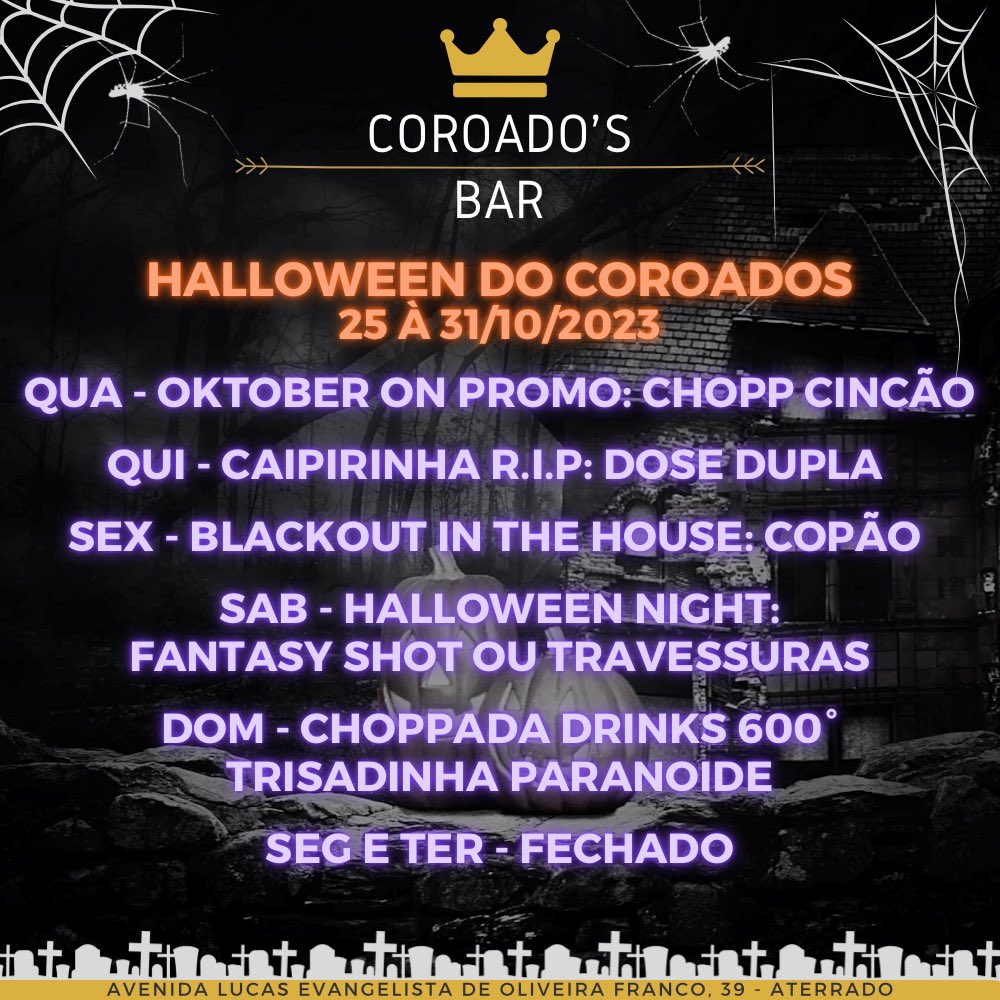 coroadosbar's tweet image. Aí gente, vai ficar lindo 🎃💀