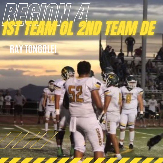Kearns_Football's tweet photo. Congratulations to @RTongolei  for being named 1st team all region Offensive Line and 2nd team all region Defensive End #ktown #go-cougars https://t.co/Y44YHt6how