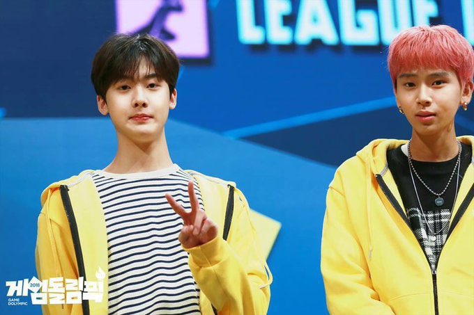dazedastro's tweet photo. thread of sanha and hojun’s friendship because they’re just too cute #윤산하 https://t.co/FmbuSouNtU