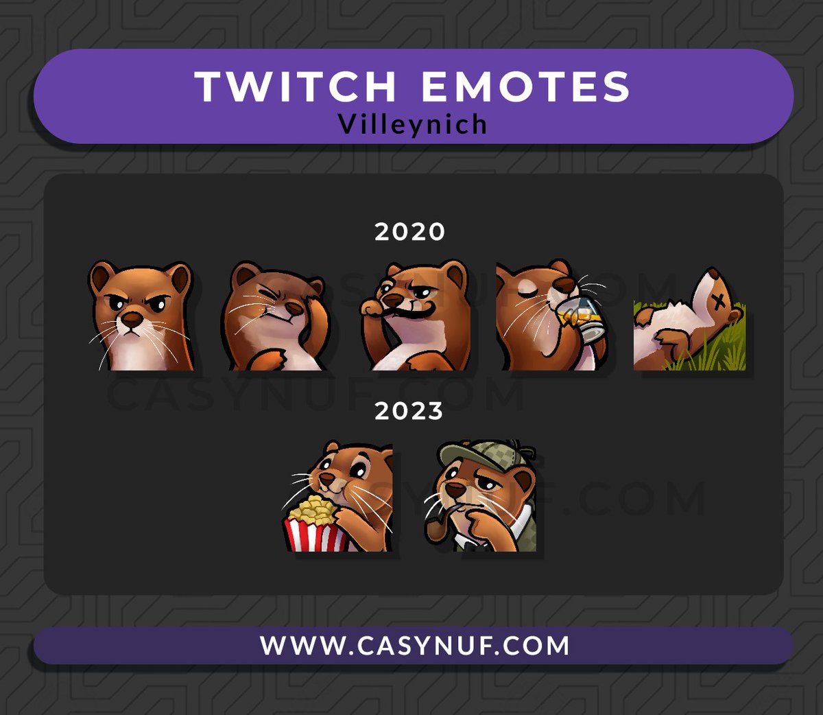 casynuf's tweet image. I love when I get opportunity to make additions to emote sets that I did in the past! 
Its always bit of a challenge to match exact art style, but its sooo rewarding to still notice the subtle progress, even when I try to match it as close as possible