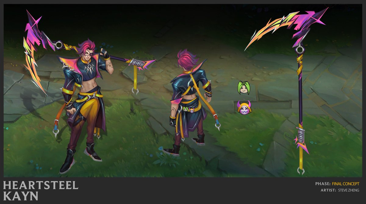 SteveZheng_'s tweet photo. Would love to share the concept I did for Heartsteel Kayn! It's a amazing that I first time work on music theme. And it's nice to work with the huge team!!!! Hope yall like all of boys!!  Shout out @jul_shii worked hard on Kayn's base design https://t.co/q096615XOw