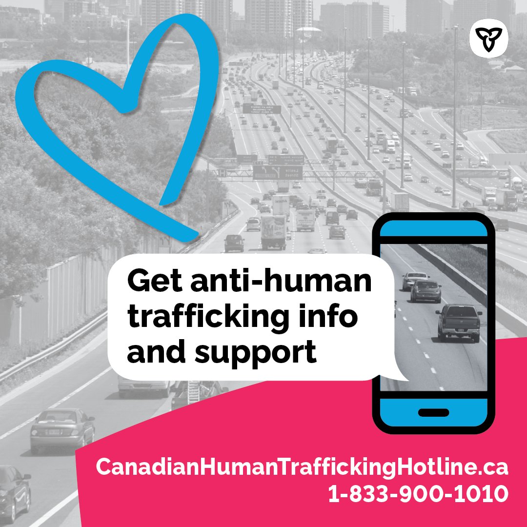 The Canadian Human Trafficking Hotline is a 24/7, confidential, multilingual service to help   victims &amp; survivors of #HumanTrafficking.

If you or someone you know is a victim of human trafficking:
📞 1-833-900-1010
💬 canadianhumantraffickinghotline.ca