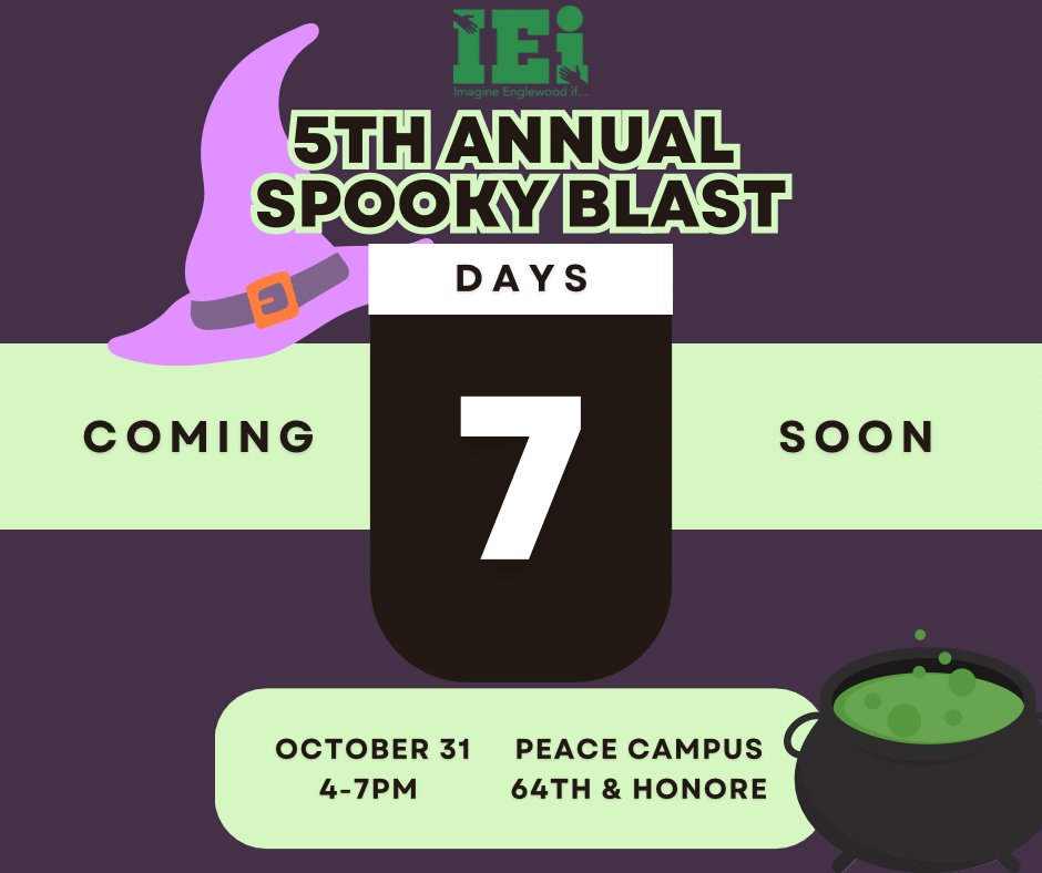 Attention witches & warlocks! Fly by #ImagineEnglewoodIf Spooky Blast on October 31st for a good time for everyone!✨

There will be wicked treats for everyone, movies, games, scary stories and more to keep the night fun, even without a magic spell!🧙🏽‍♀️

#englewood #halloween