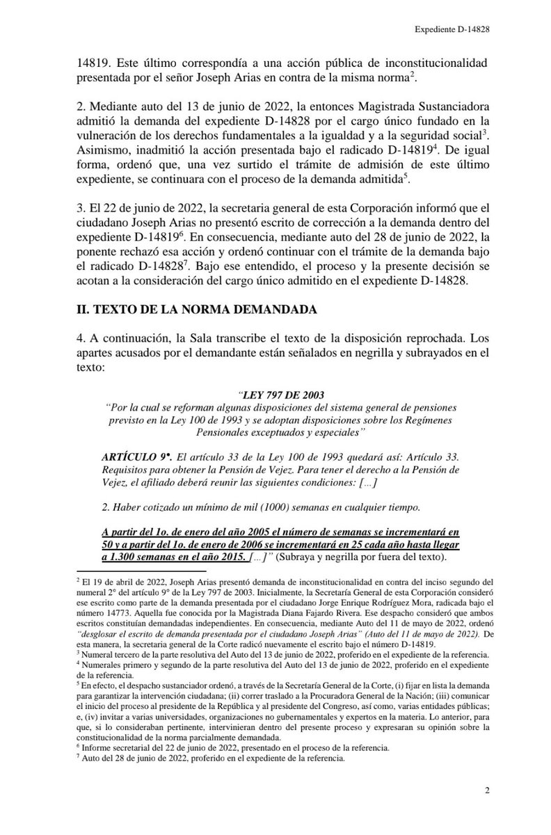 marcoalvarezg's tweet photo. Sentencia C-197/23. Semanas requeridas para que una mujer acceda a la pensión de vejez. https://t.co/feOGGEnMOI
