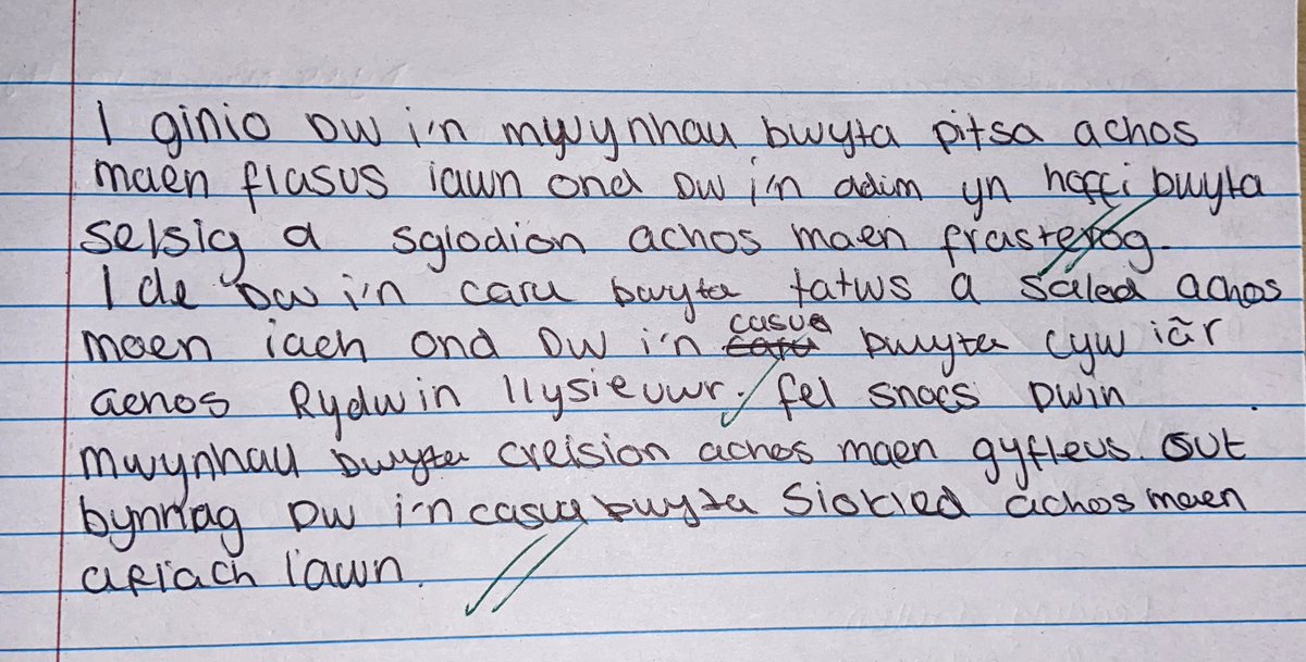 In year 8 this half term we have been talking about food and describing what we eat for breakfast, lunch, dinner and snacks. Well done Berenice, Kashifah &amp; Eliza in your impressive work here 👏👏