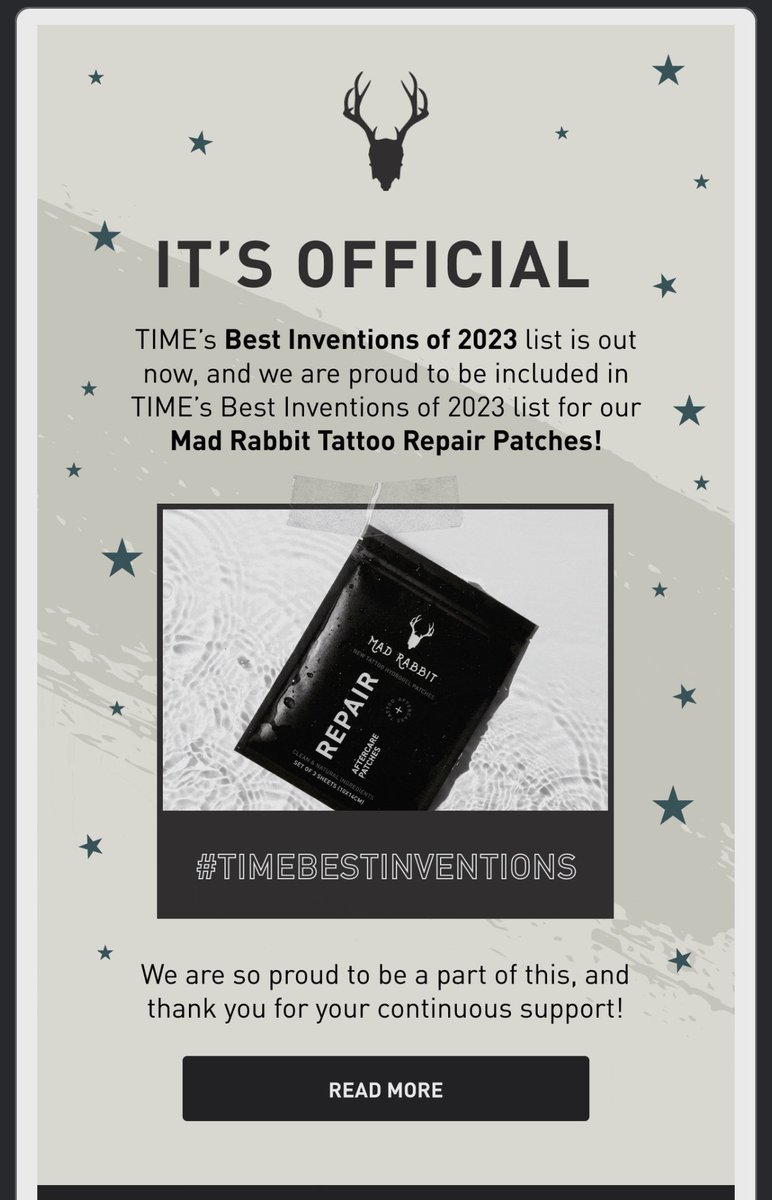 Whoa + get the f*** outta here … huge congratulations to @MadRabbitTattoo @selomagbitor @drewfallon12 & the entire team 

#TIMEBestInventions
